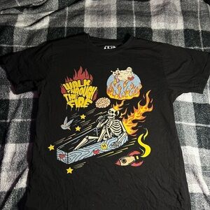 Black cotton streetwear tee